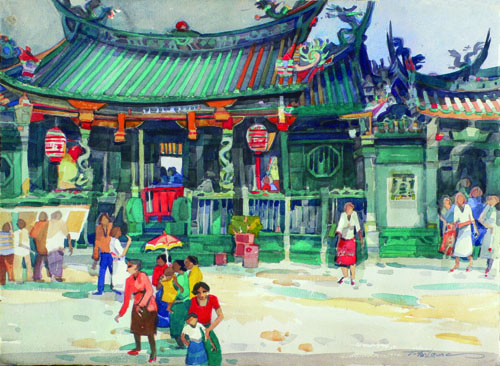 Artworks: Lungshan Temple by Dato’ Tay Mo-Leong